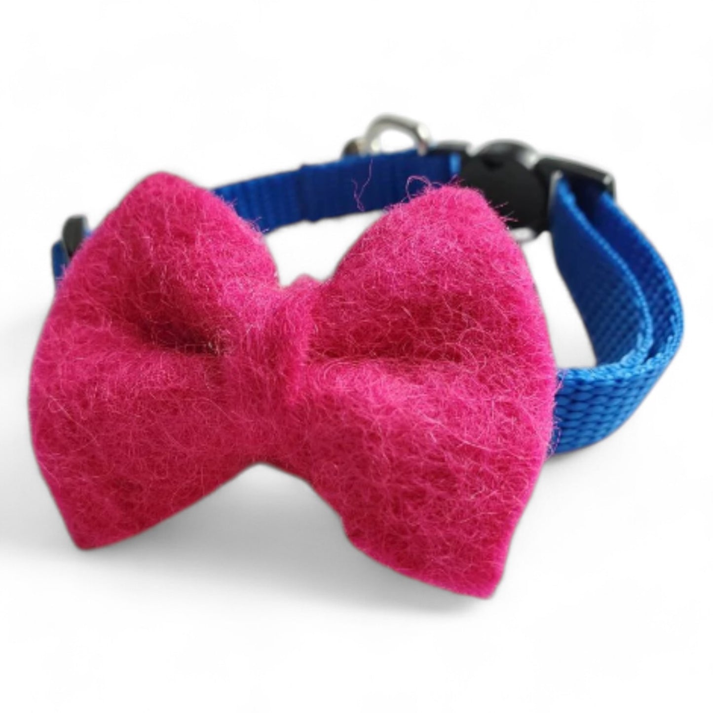 Cute Soft Cat Bow Neckwear Slide on Accessory - Cat Collar Bow Tie / Rose flower / Handmade / Soft Felt New Zealand Lambs Wool / Kitten Cat