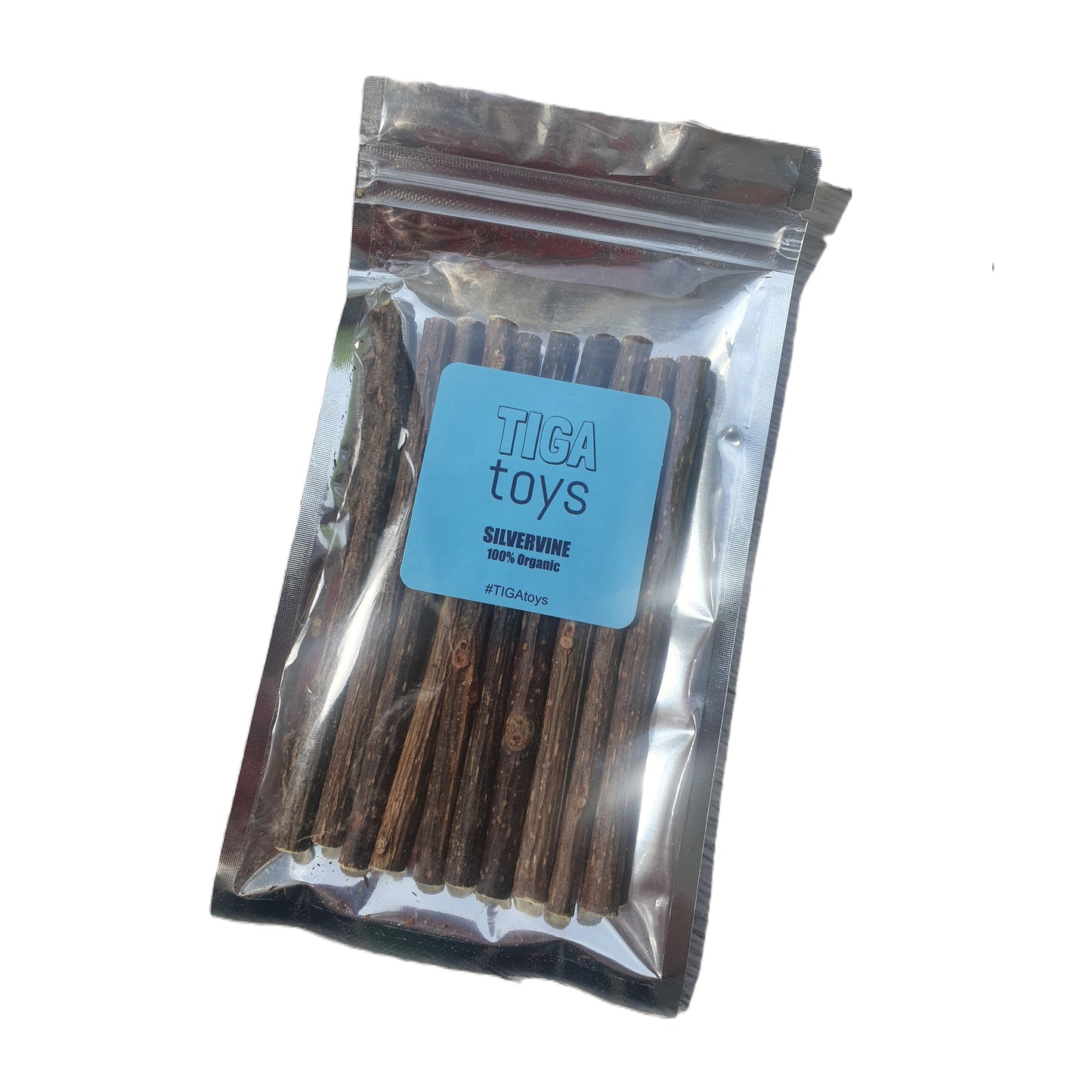 Tiga Toys ten silvervine sticks pack in resealable bag