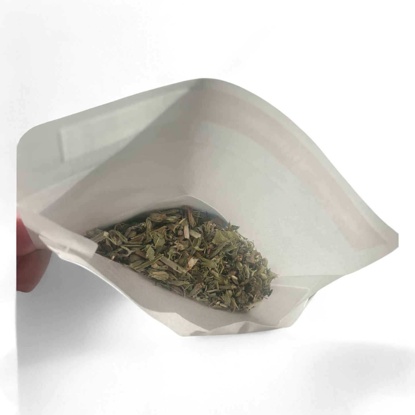 Potent Catnip - Leaf and bud catnip in 5g or 10g sizes, packaged in eco-friendly glassine recyclable or durable plastic packaging.