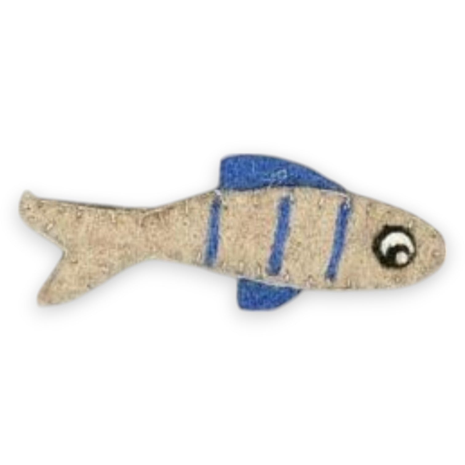 Eco-Friendly Sardine Catnip Felt Fish Toy by Tiga Toys – Handmade, organic catnip, 100% New Zealand wool. Choose from Blue, Green, Pink, or Yellow.