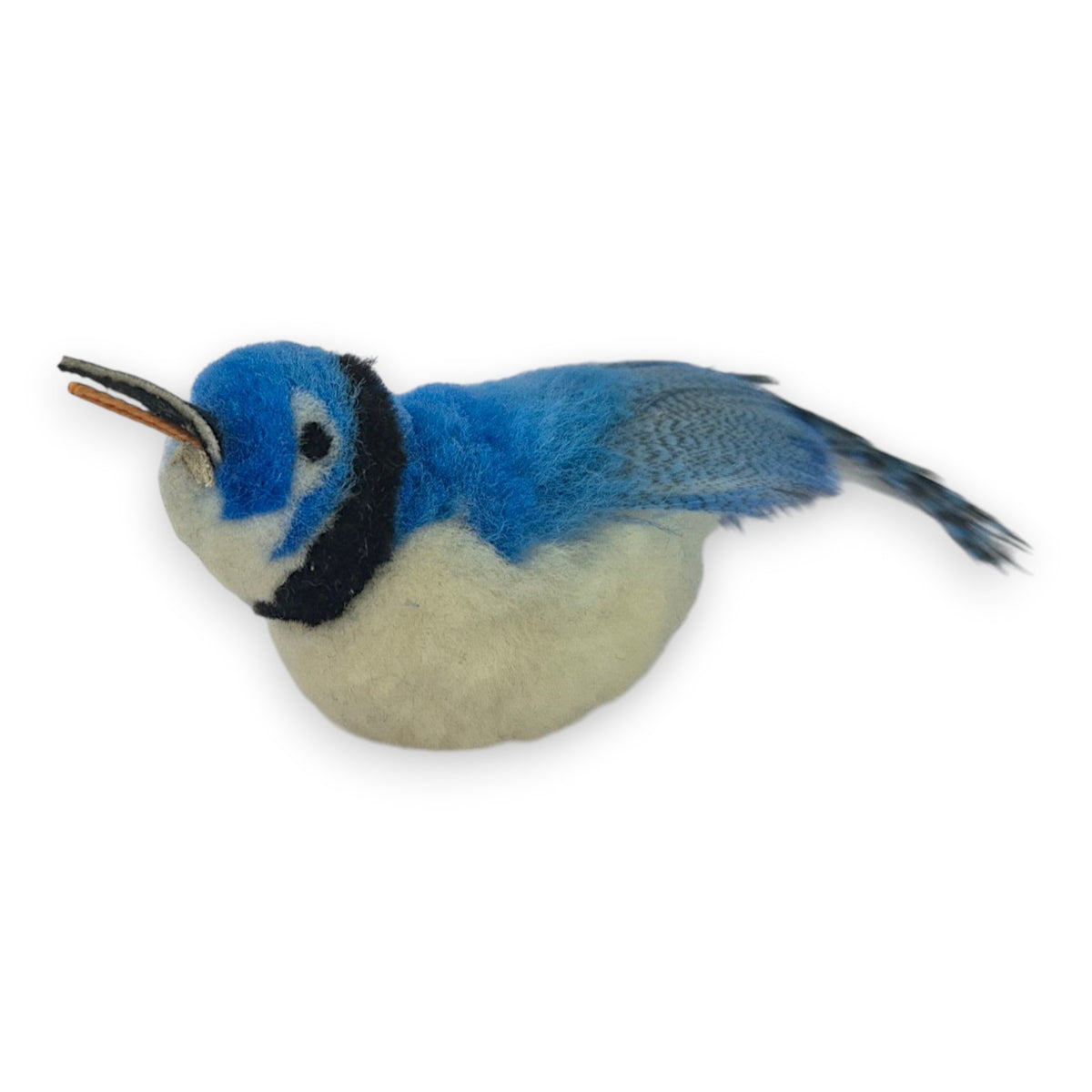 American Blue Jay inspired cat toy for chase, pounce and interactive play