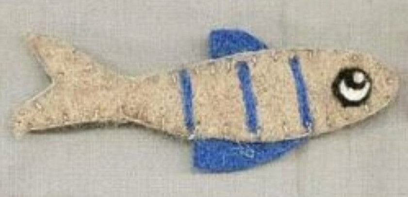 Cat Toy Catnip Sardine Felt Fish - Handmade │by Tiga Toys