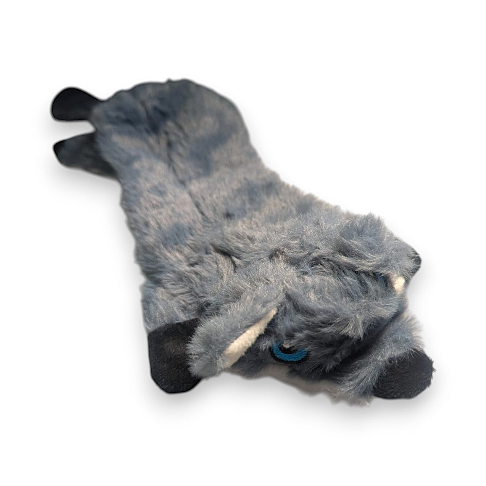 Top shot of Fox squeaker dog toy with no stuffing, soft plush 45cm toy for small dogs by Tiga Toys