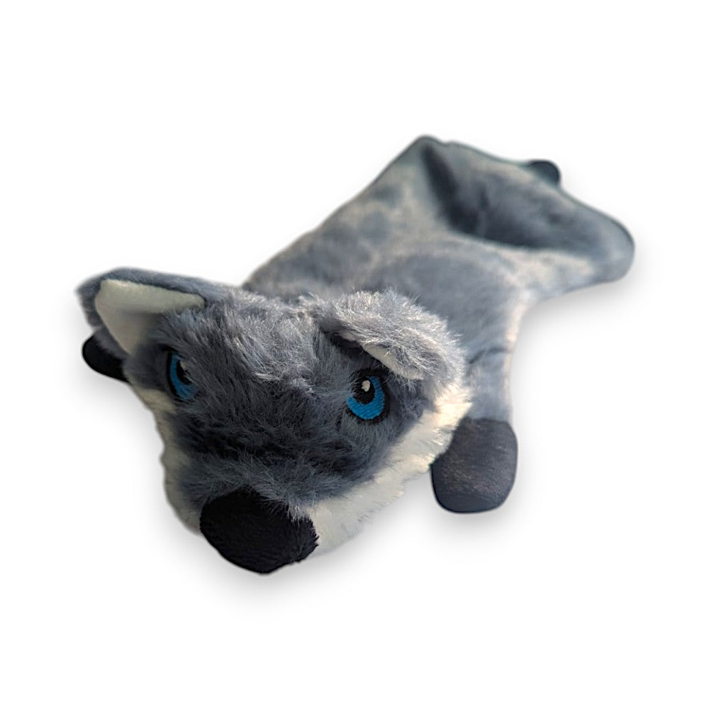No stuffing fox dog toy designed to help reduce mess during supervised play
