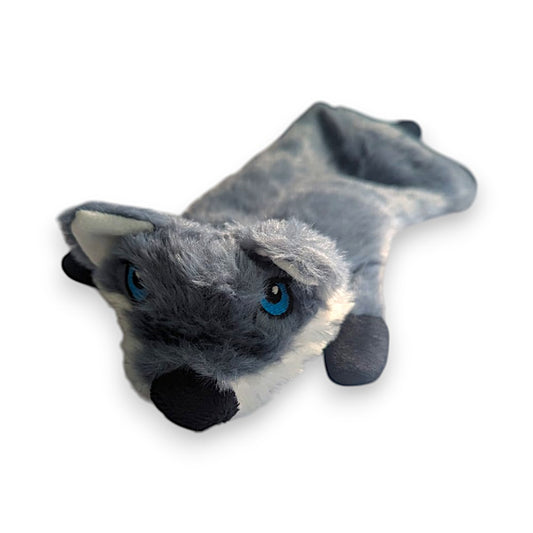 No stuffing fox dog toy designed to help reduce mess during supervised play