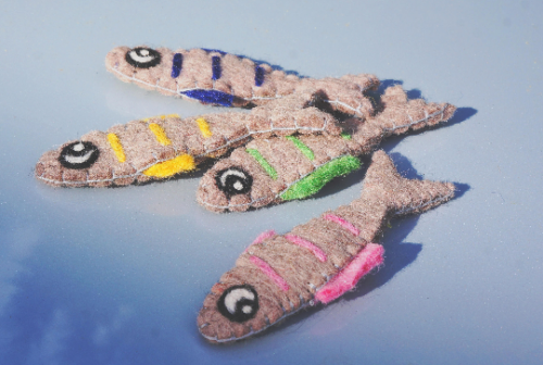 Cat Toy Catnip Sardine Felt Fish - Handmade │by Tiga Toys